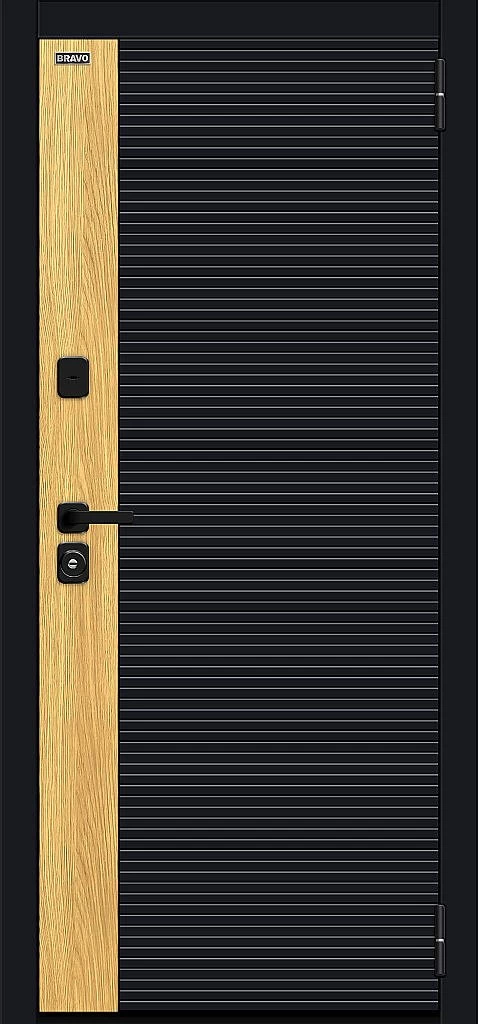 Фото Входная дверь Эво/SBlack Black Shell-Wotan Oak/White Silk BR6249 внешняя сторона