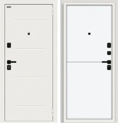 Дверь Браво Аура/SBlack Шагрень белая/White Silk